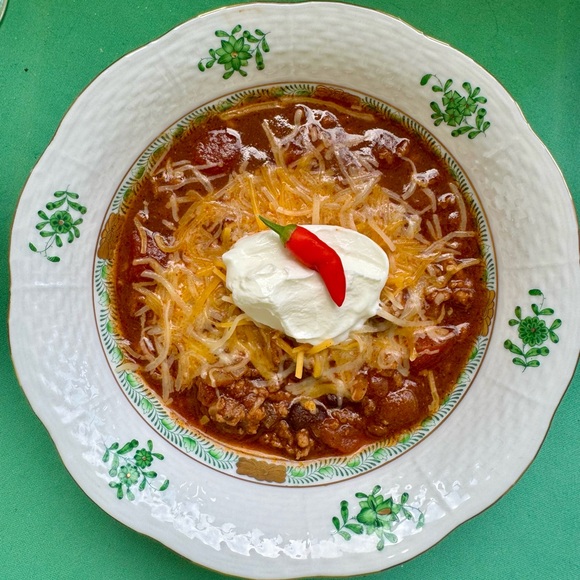 2 Herend Soup Bowls Chinese Bouquet Pattern Green